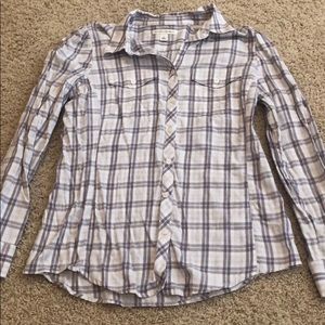 Banana Republic Plaid Blouse Size Medium